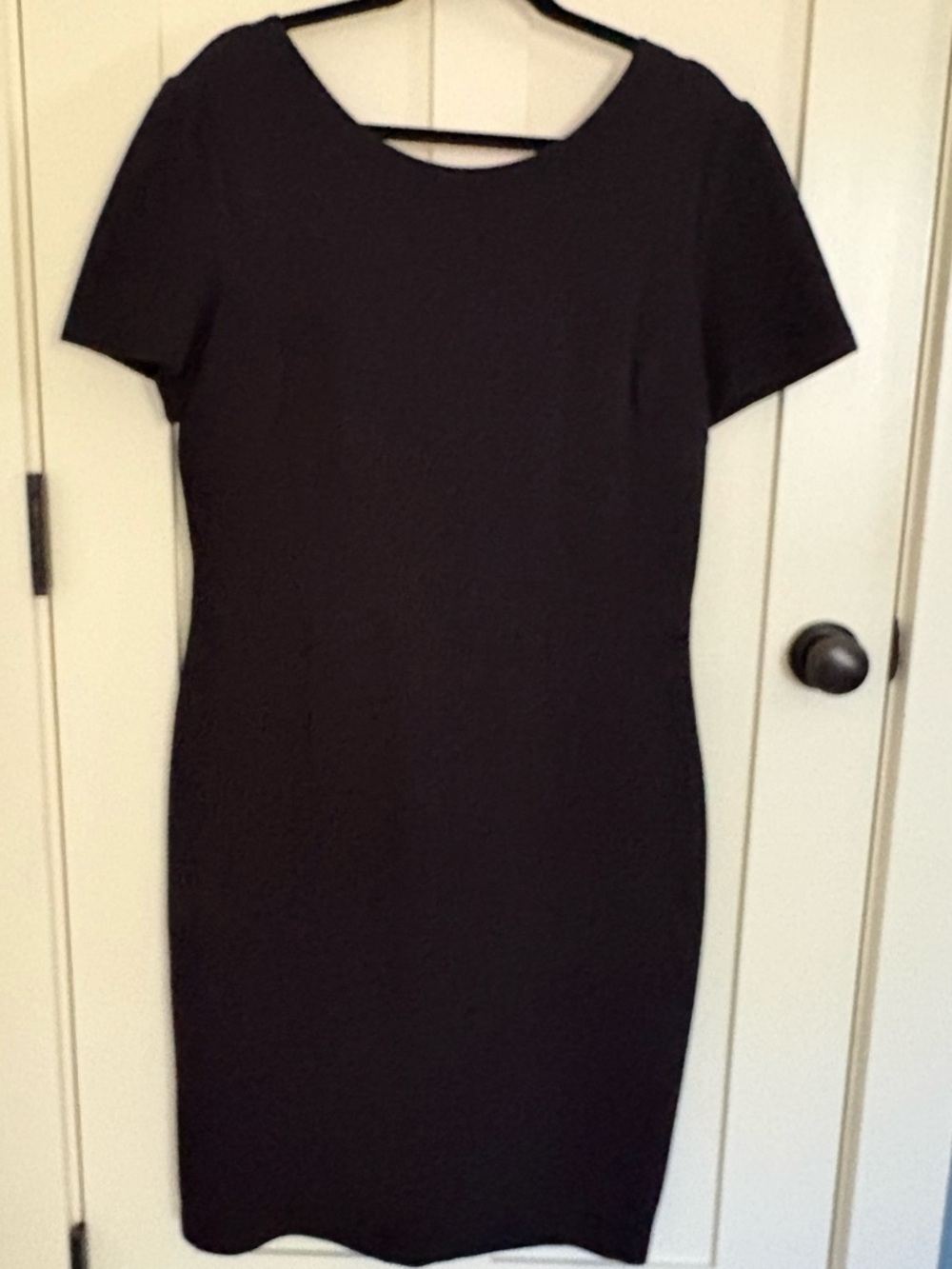 Boden Black Short-Sleeve Sheath Dress